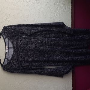 Aryeh bohem medium dress with belled sleeves. Black and brown stripes. Size M